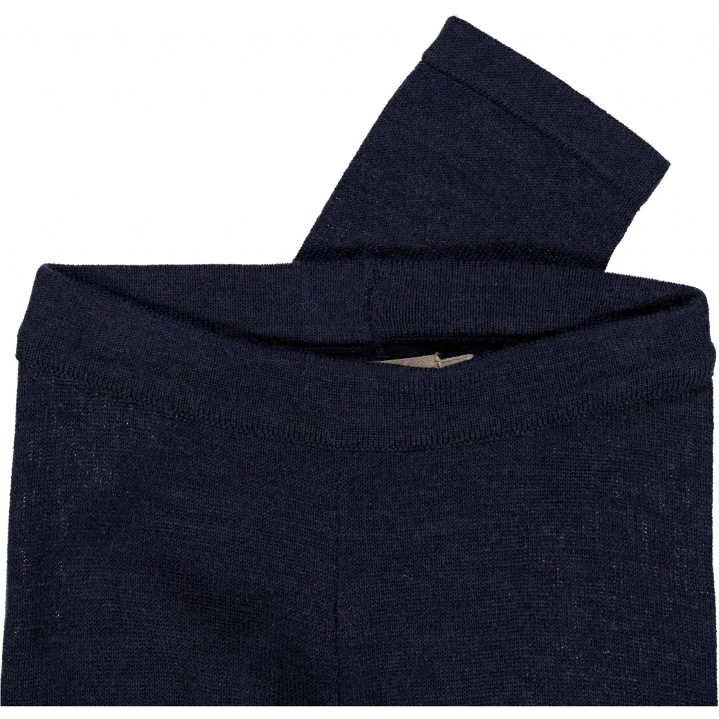 Wool Knit Trousers Neel - navy