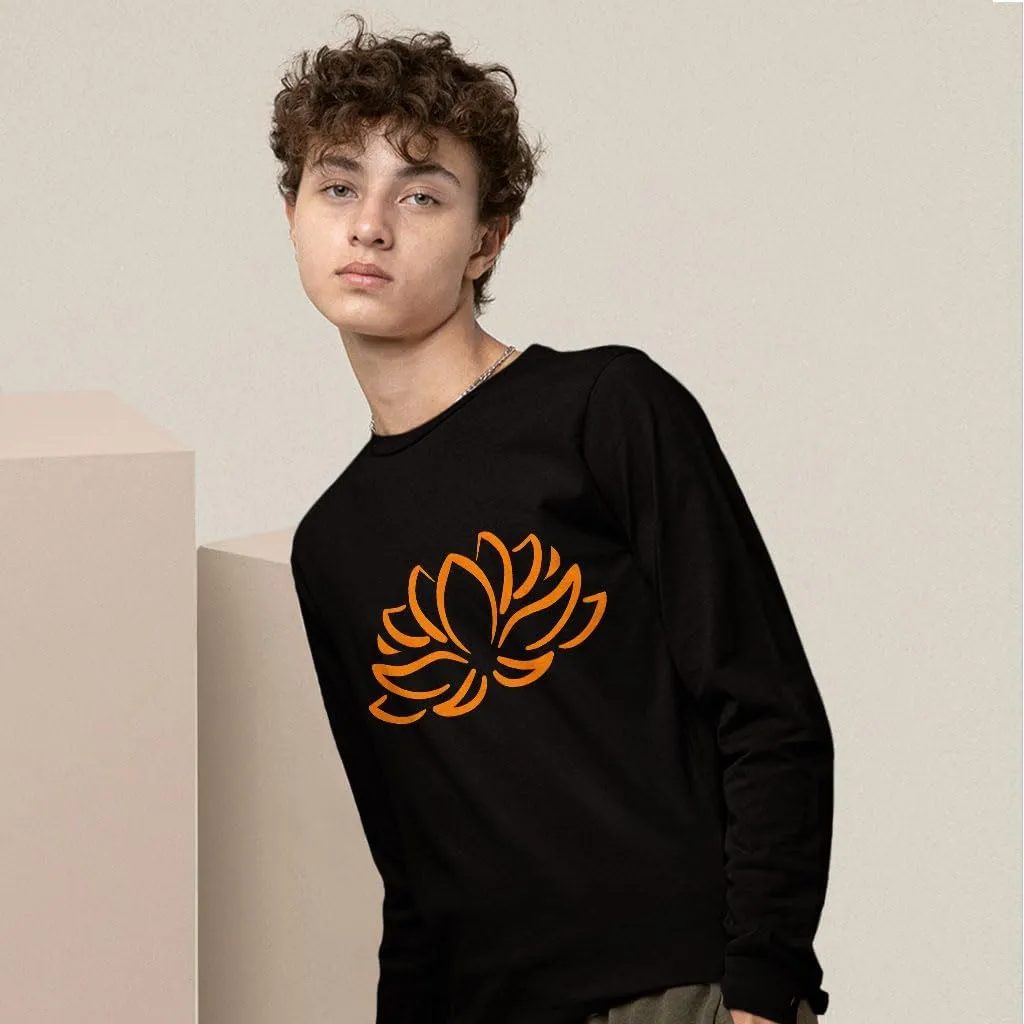 Yoga Lotus Long Sleeve T-Shirt - Yoga Design Gift - Flower Themed Stuff
