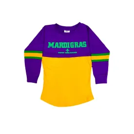 Youth Unisex Mardi Gras Long Sleeve Paneled Raglan Tee
