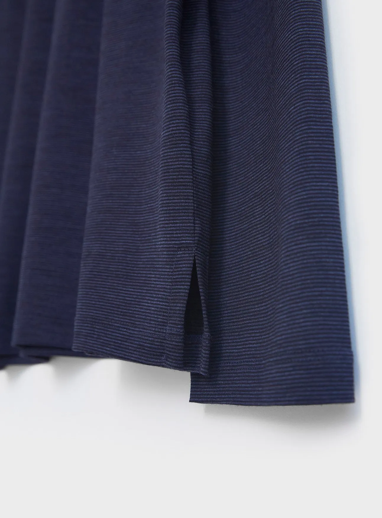 ZQ Merino 120s Super Fine Navy Stripe  Long Sleeve Polo